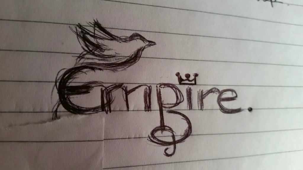 Hand-drawn sketch of the first Hawkish Group logo concept, drawn by Usman Ayankoya in 2018