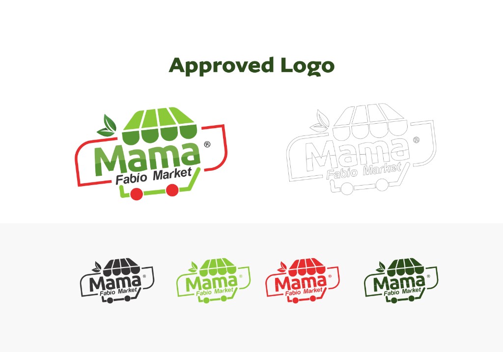 Mama Fabio Market approved logo system
