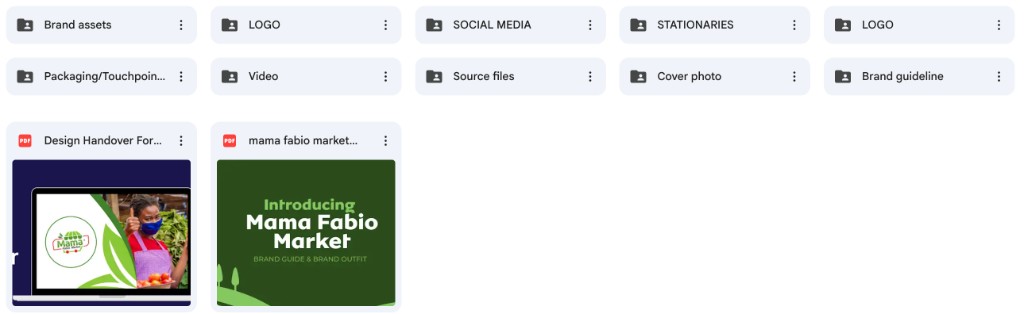 Mama Fabio brand asset organisation