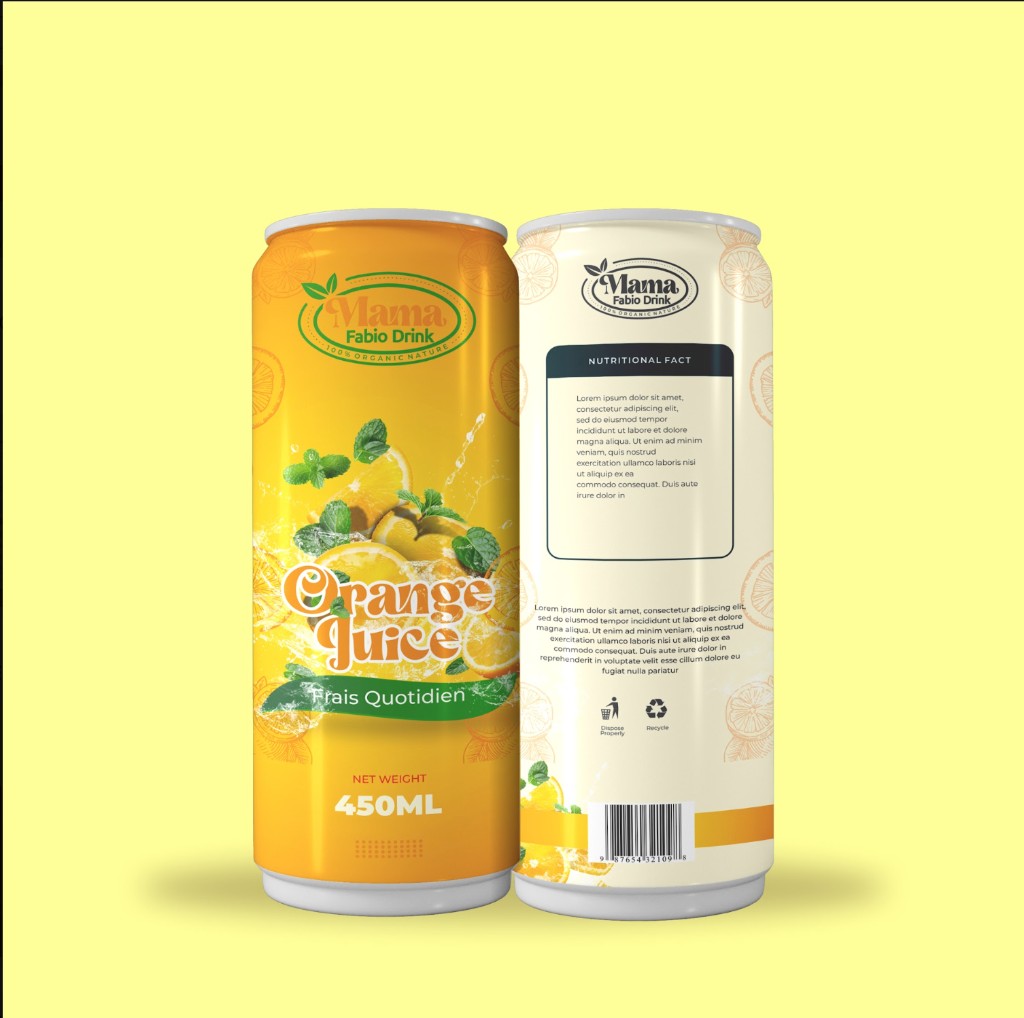 Mama Fabio Orange Juice can