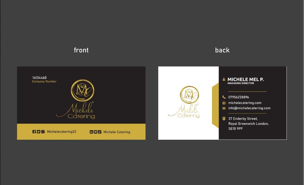 Michele Catering business cards