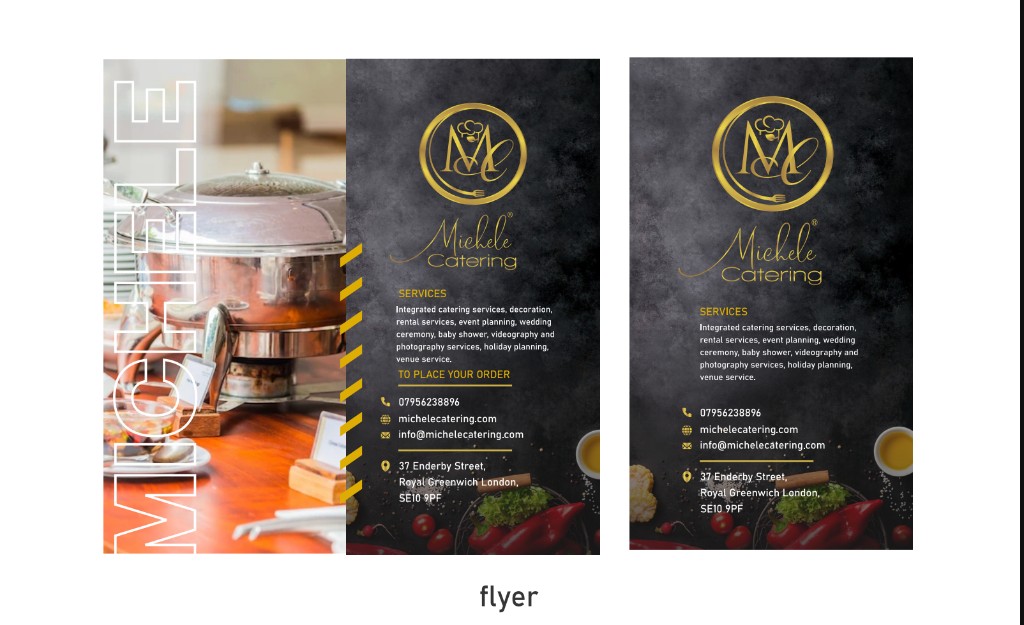 Michele Catering marketing flyer